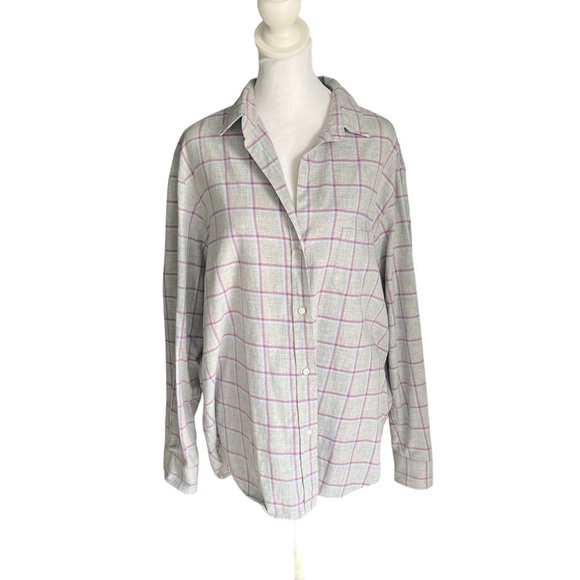 Grayson x Anthropologie - The Hero Flannel Buttondown Lightweight Shirt Sz 5/XL - Picture 5 of 11